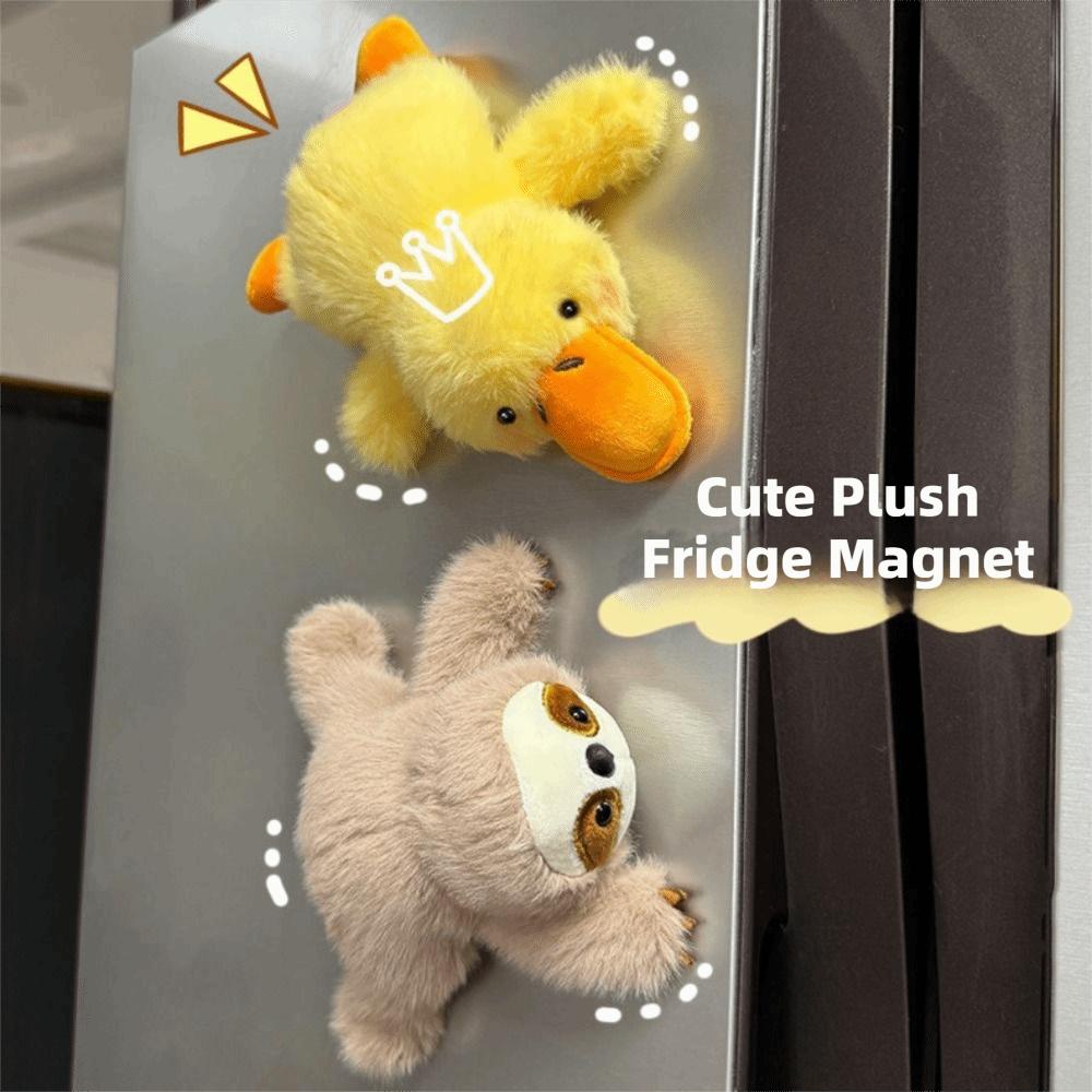 Cute Design Refrigerator Magnets Animal Shape Plush Toys Decorative Toys Fridge Decor  Refrigerator