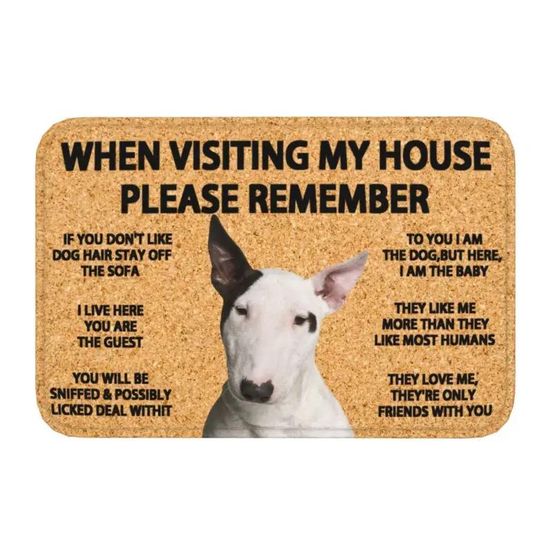 Bitte denken Sie daran Border Collie Hunde Hausregeln Fußmatte Matte Rutschfest Küche Bad Garage Teppich Wohnzimmer Eingangsteppich Teppich