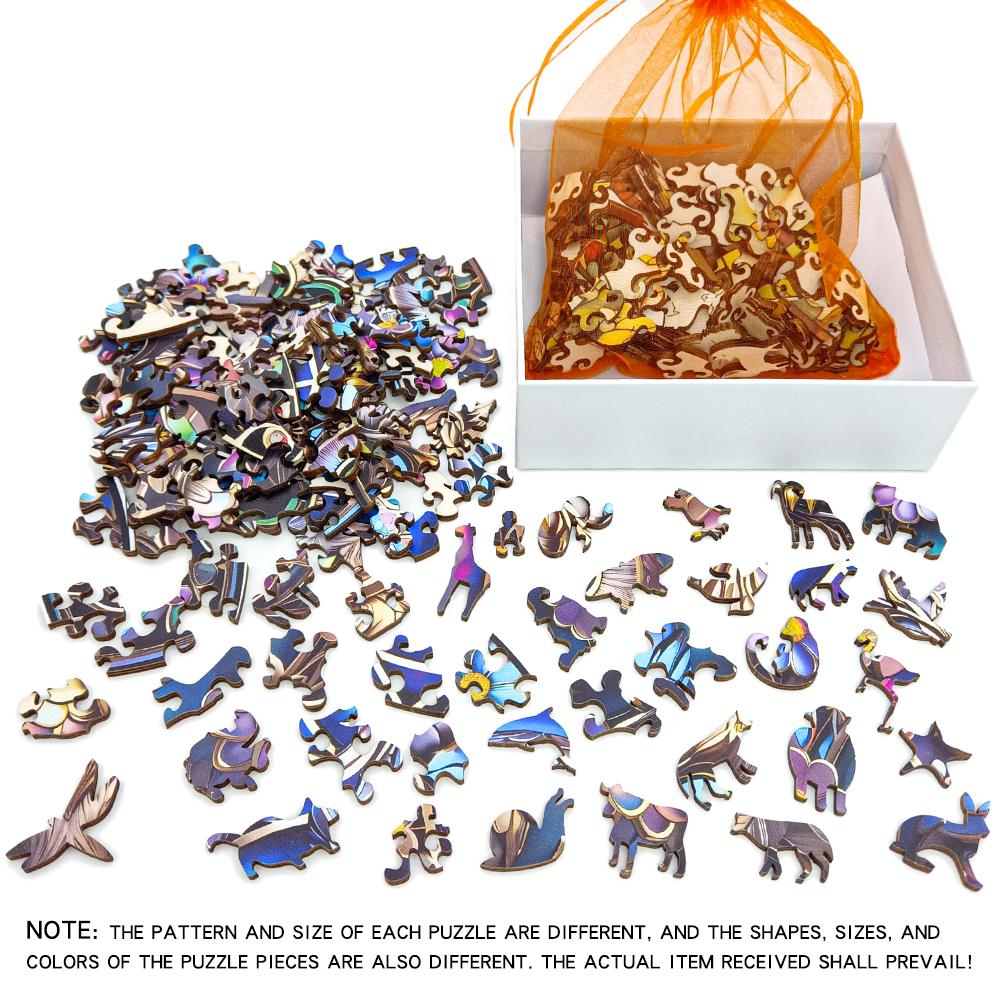 Butterfly Picture Animal Wooden Puzzle Delicate A3 A4 A5 3D Shaped Wooden Crafts Holiday Gift Puzzle Adult Stress Relief Toy