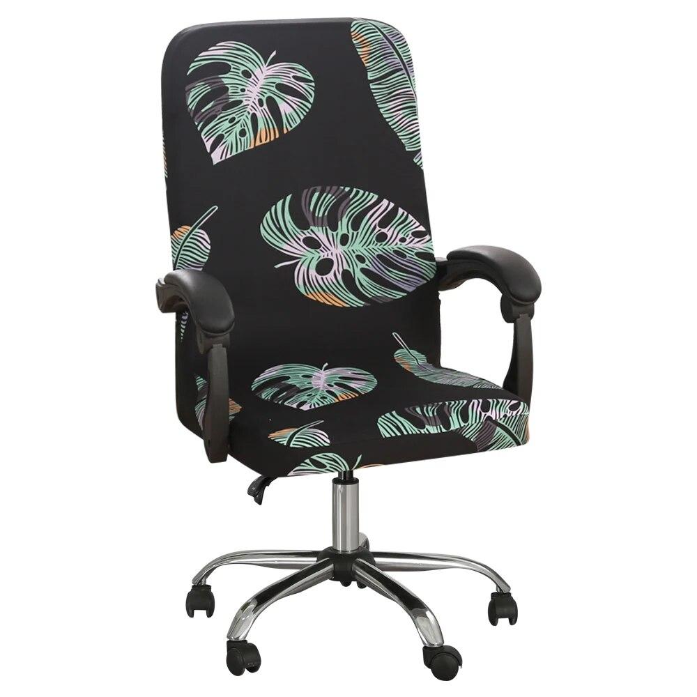 Elastic Computer Office Chair Cover Floral Printed Anti-dirty Rotating Stretch Gaming Desk Seat Chair Slipcover for Armchair
