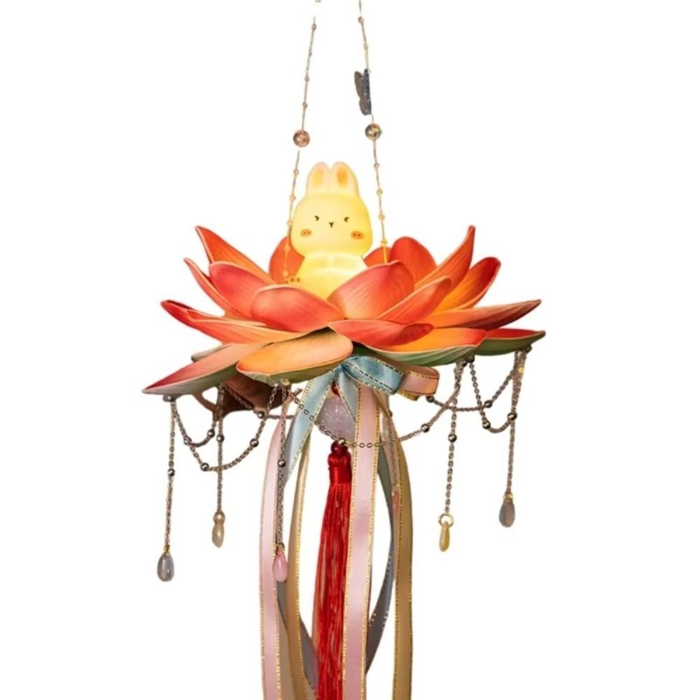 DIY Rabbit Lotus Lantern Material Package Mid-Autumn Festival Lantern  Festive Atmosphere
