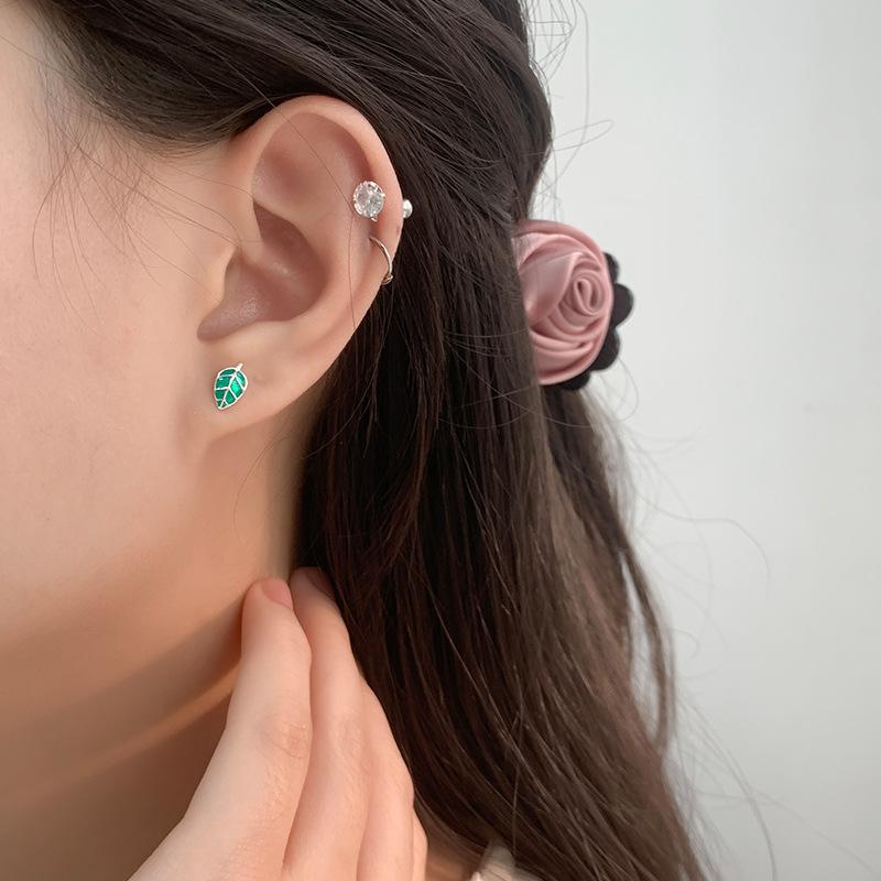 Cercei Frunză Albastră Nișă Mici și de Înaltă Calitate Temperament Cadou Exquis Cercei Versatili