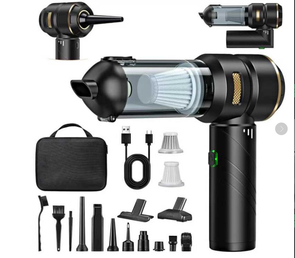 4-in-1 Handheld Car Vacuum: Brushless Motor, Electric Duster, Vacuum Pump & Inflator