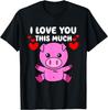 I Love You This Much Cute Pig Hug Valentine's Day Humor Gift T-Shirt