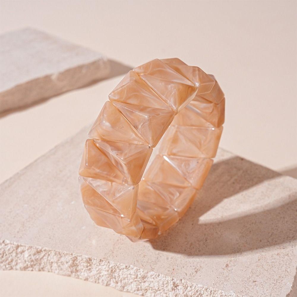 Irregular Acrylic Bangle Smudging Design Wide Bracelet Fashion Bohemian Bracelet Boho Style