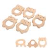 5Pcs Wooden Teether Toys Natural Beech Sturdy Durable Impact Resistance Smooth Safe Non Toxic Wood T