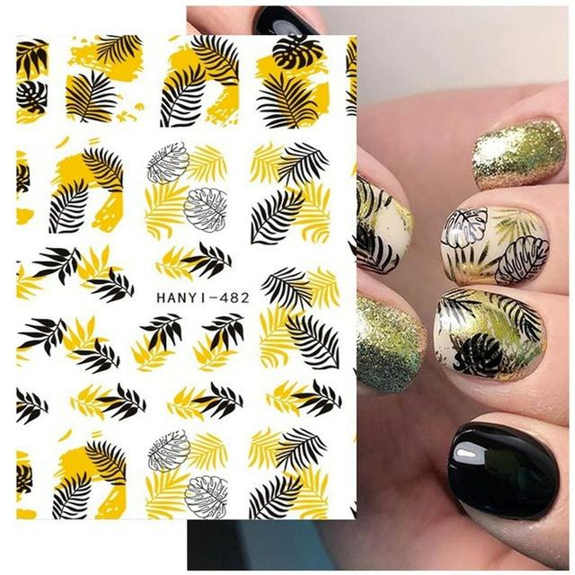 Zurück Kleber Aufkleber 3D Nagel Aufkleber Schwarz Weiß Geometrische Zeichnungen Designs Nagel Aufkleber Dekoration Für Nail Art Schönheit