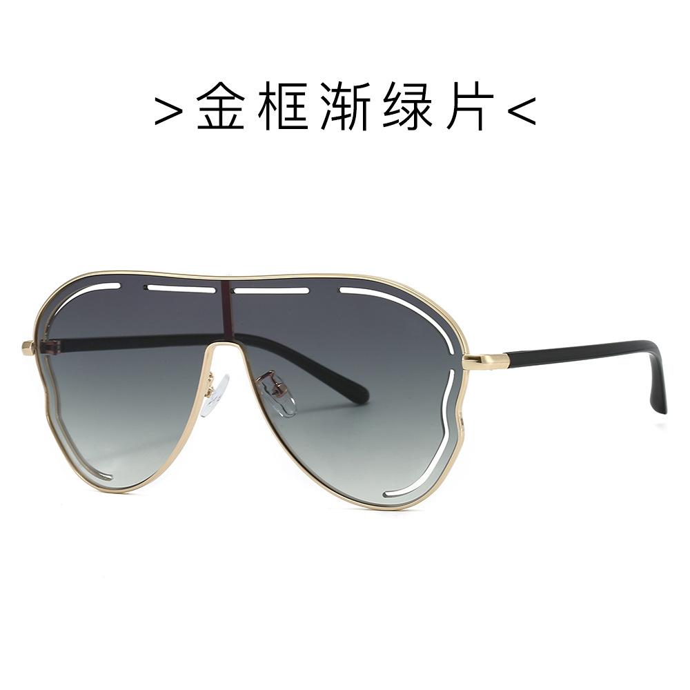 Funny oversized hollow sunglasses women high quality beach sunscreen glasses metal Internet celebrity sunglasses