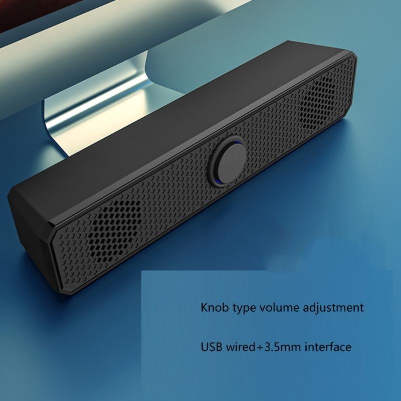 Mini Sound Bar USB Powered Sound Bar Speaker for Computer Desktop Laptops PC, Black