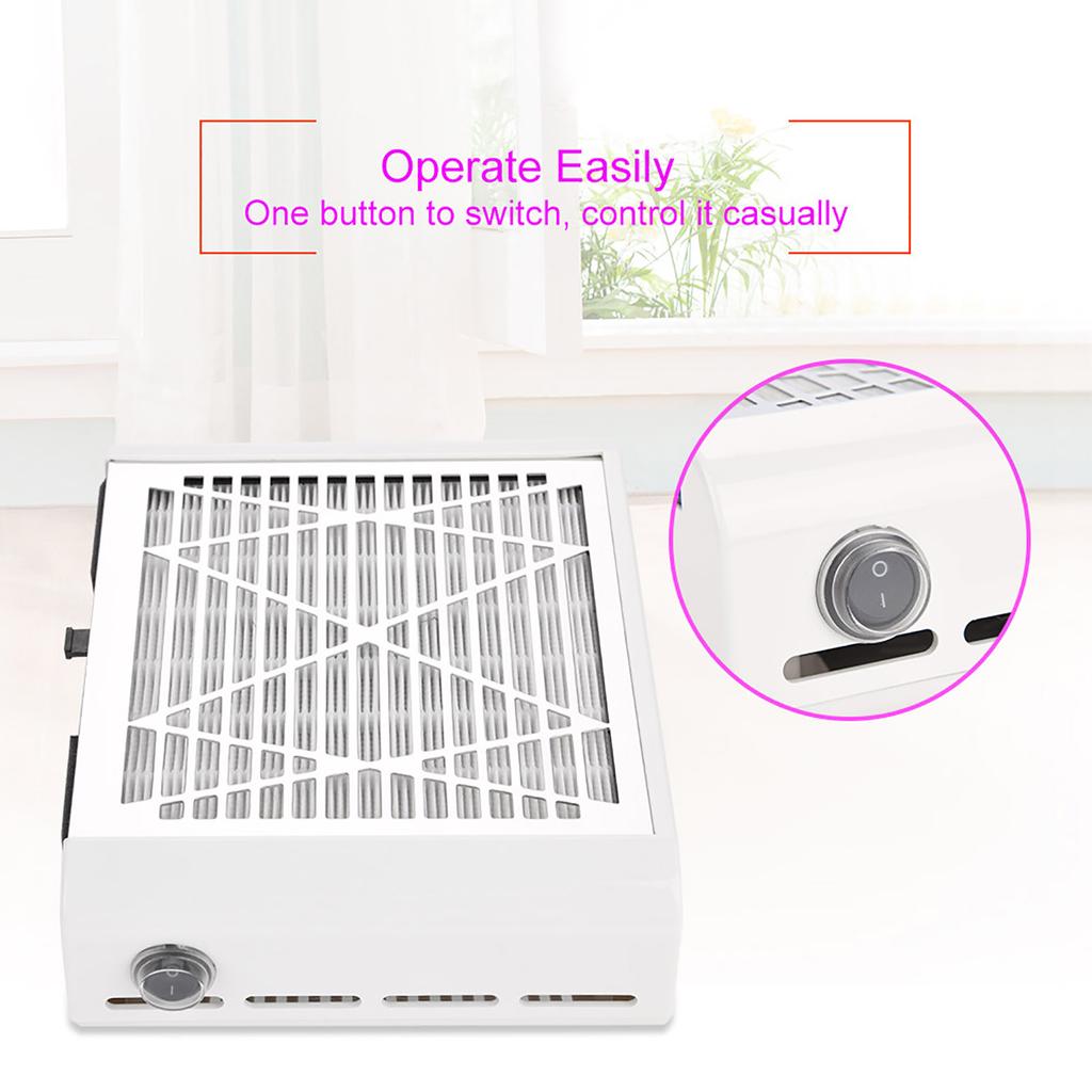 40W Nail Fan Art Salon Suction Dust Collector Acrylic UV Gel Machine Nail Dust Collector