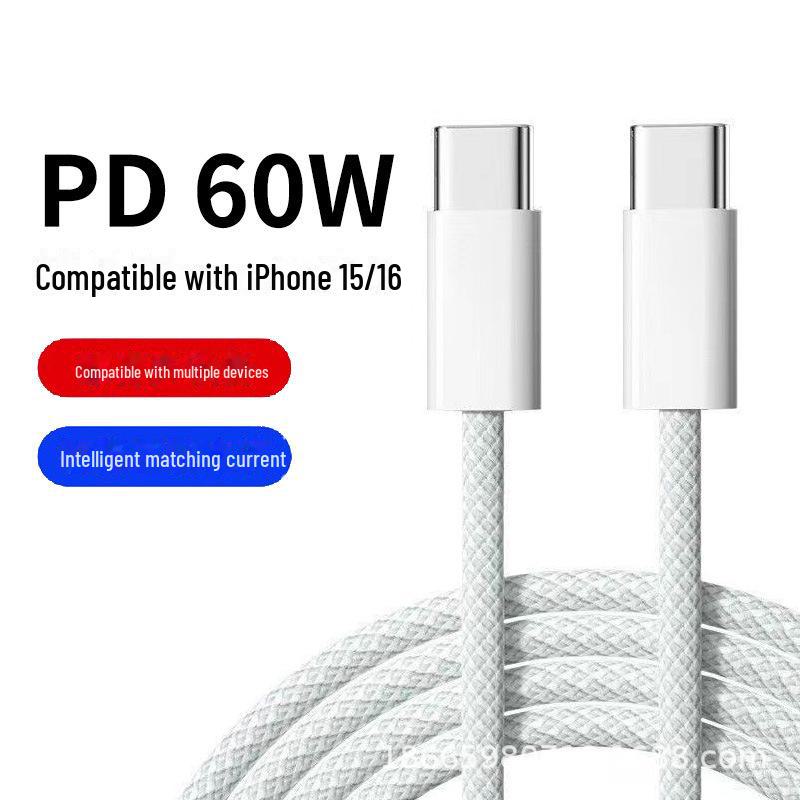 20W Dual Port USB-C Fast Charging & Data Cable for iPhone 15, PD 30W Compatible