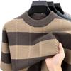 Men's Winter Striped Jacquard Crew Neck Long Sleeve Casual Knit Sweater