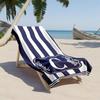 1 Stück Elegantes Monogramm-Design mit Marineblauen Streifen 2D-bedrucktes Mikrofaser-Strandtuch, schnelltrocknend, super saugfähig. Super für den Strand