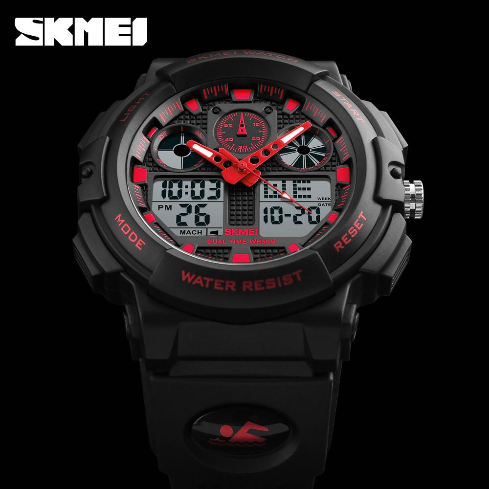 SKMEI 1270 Men's LED Digital+Quartz Watch Waterproof Chronograph Watches
