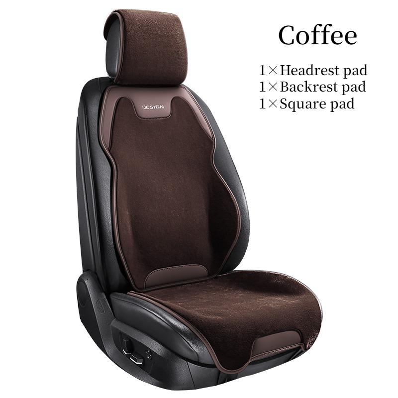 1pc Luxury Plush Winter Car Seat Covers Napa Leather Soft Warm Comfortable Good Insulation Breathable Bottom Holes Universal Fit