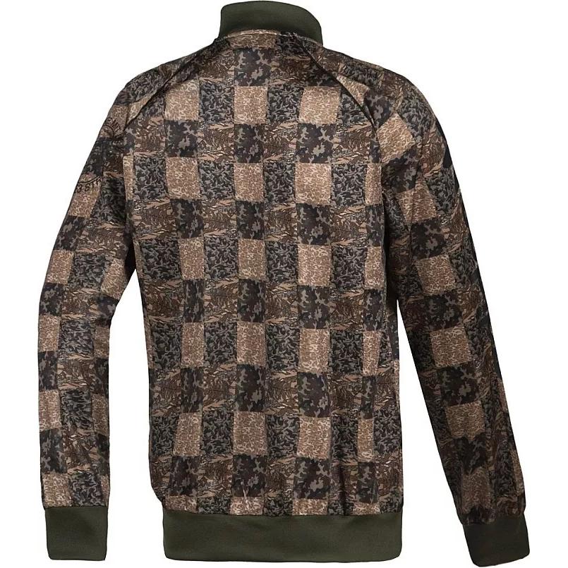 Adidas Originals Trefoil Logo Print Sports Zip-Up Long Sleeve Jacket Men Jackets Brown S18589
