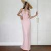 2026 European and American spring new temperament elegant personality fashion casual neck V-neck holiday dress