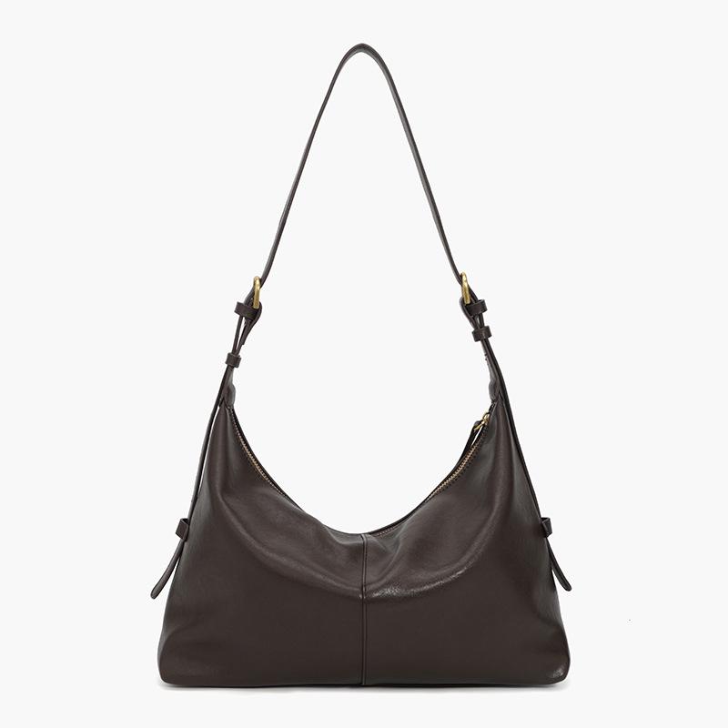 

Women s Retro Genuine Leather Crossbody Bag - Autumn/Winter Fashion Minimalist Hobo Shoulder Bag 33*10*21 cm кофейный/коричневый