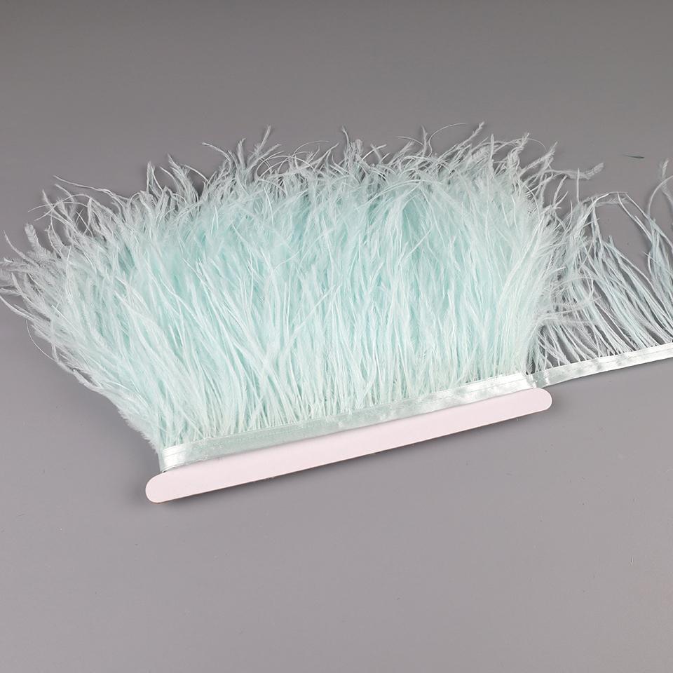 Feather10-15cm Ostrich Feathers Trim Plumes Ribbon Selvage For DIY Wedding Dress Decoration Handiwork Crafts Accessories