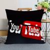 App Logo Youtube Pillowcase Bedroom Home Decorative Pillow Cover Square Zipper Pillow Cases Satin Soft Fabric 40X40Cm 45X45Cm