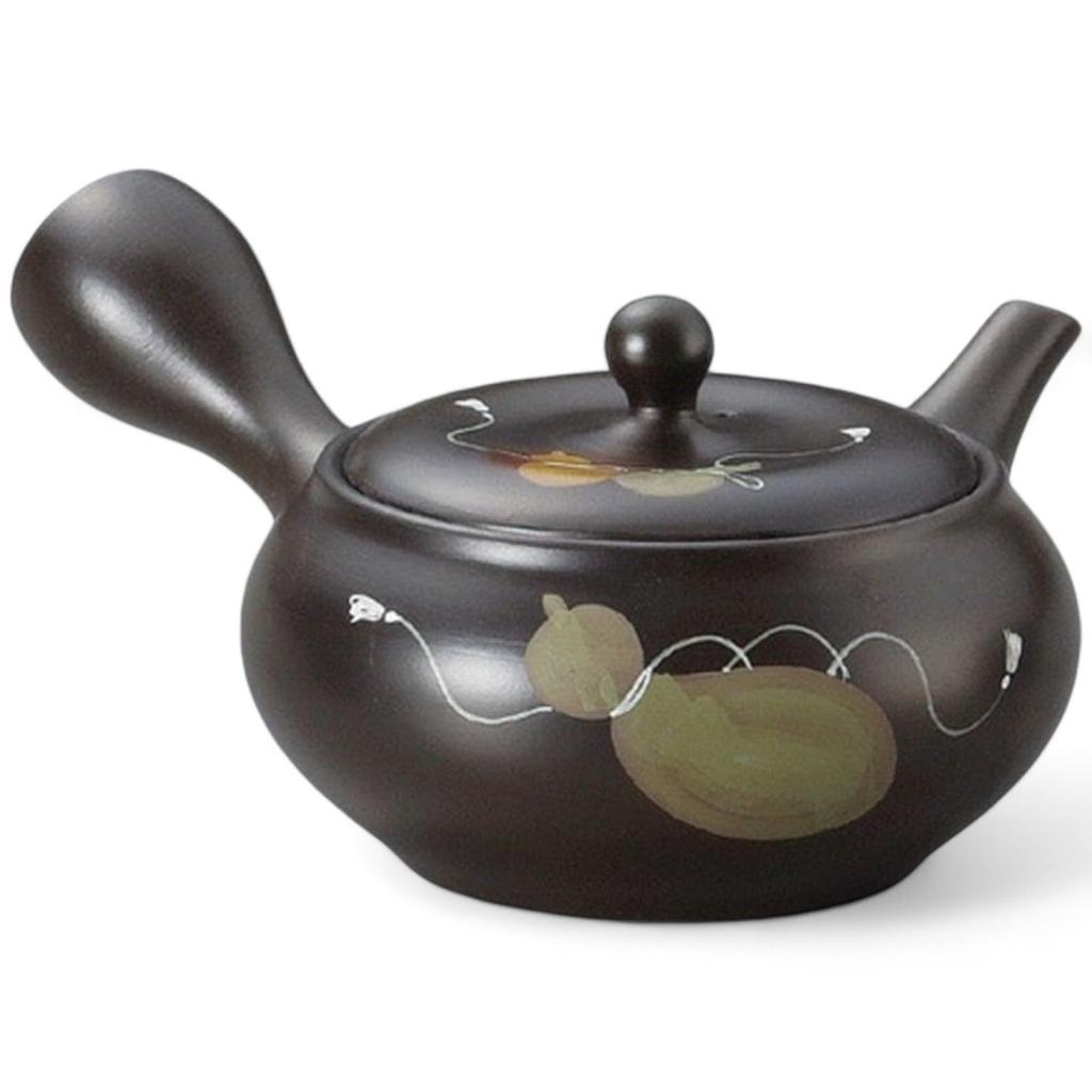 J-kitchens New Tea Pot, Tokoname Ware, Refreshing Mesh Teapot with Tea Strainer, 370cc, Made in Japan