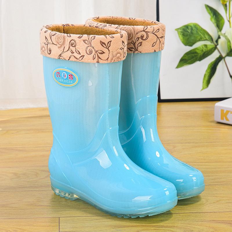 Non-slip short rubber shoes rain shoes women's summer rubber boots jelly waterproof shoes transparent medium tube plastic laundry overshoes