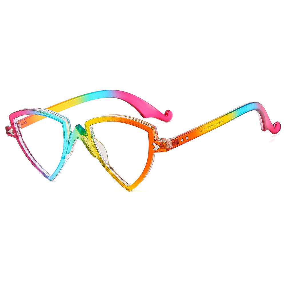 Women Personality Triangle Reading Glasses Blue Light Blocking Computer Eyewear Anti Eyestrain Cat Eye Presbyopic