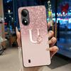 Exclusive Initial Letter With Flower Phone Case For ZTE Blade A33s Soft Silicone Black Case ZTE Blade A33s Anti-scratch Casing