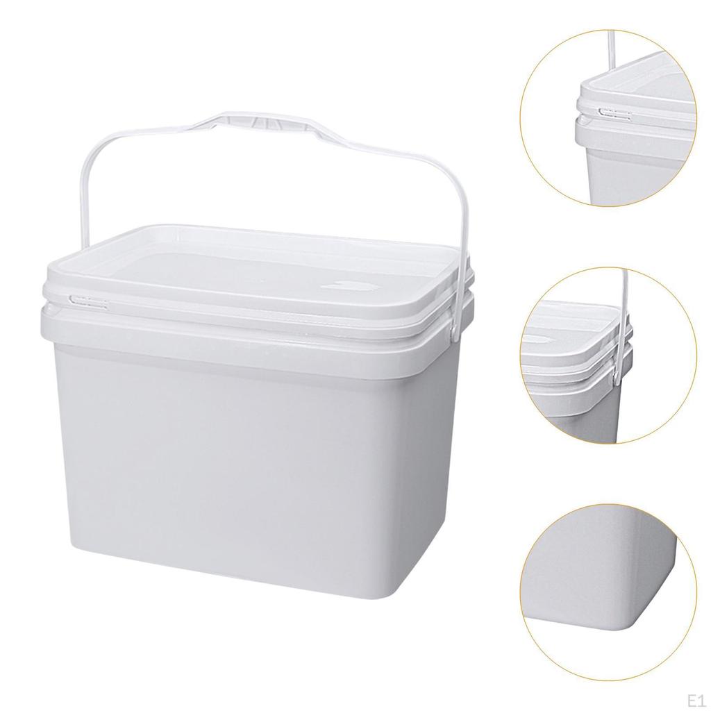 10L Rectangular Bucket ,All Purpose Pail Storage Box ,Food Container with Handle Cover for