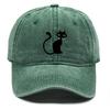 Casual Snapback Caps Cute Black Cat Hat For Man Adjustable Buckle Distressed Adjustable Sun Hat Perfect For Camping