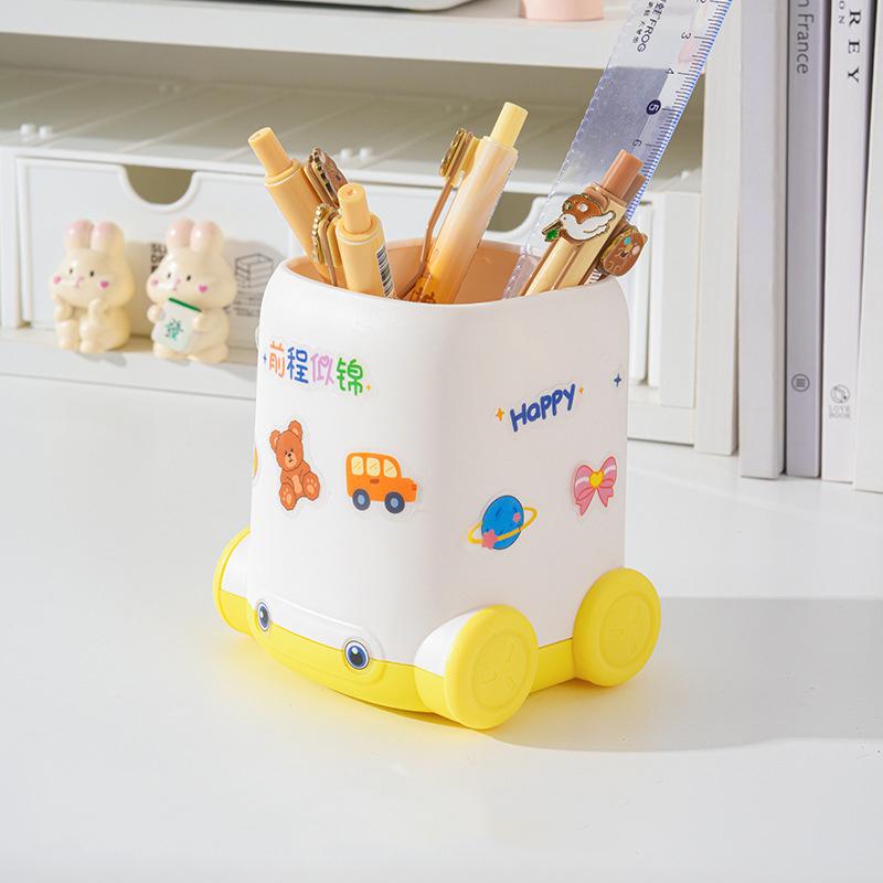 Cartoon Pencil Box Cute Car Shape Pen Container Creative Desktop Stationery Storage Rack  Student Pen Container Gifts