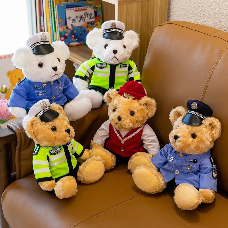 Cute Teddy Bear Plush Toy For Firefighters And Police Officers Perfect Gift For Qixi Festival 30cm/25cm