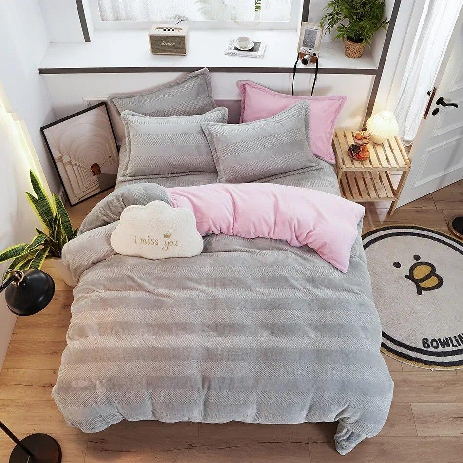 

Супер теплый зимний толстый пододеяльник 210 г, пододеяльник из микрофибры, коралловый флис, королевский размер, двухсторонний бархатный комплект постельного белья