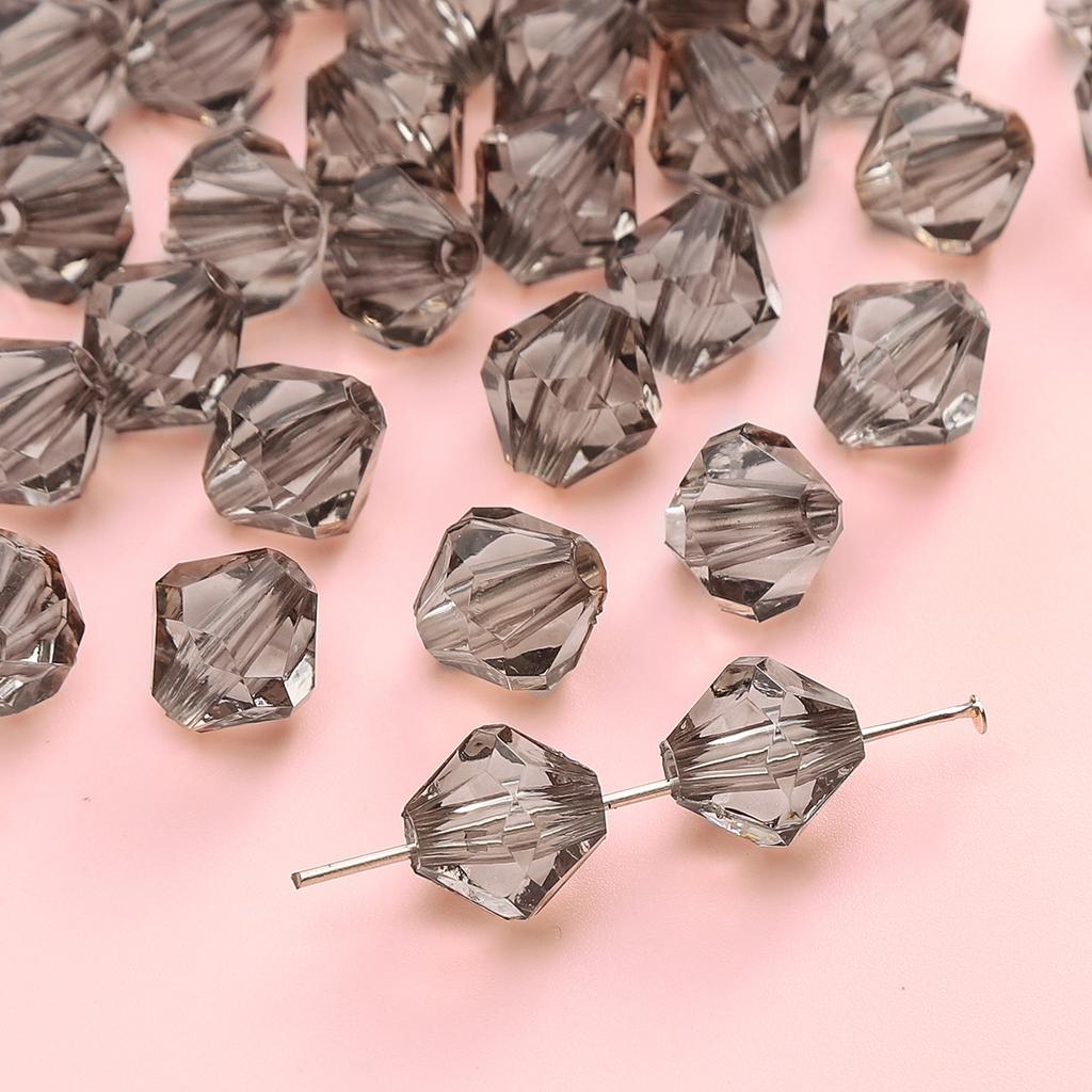 Handmade Beads Diamond-shaped Faceted Beads Acrylic Transparent Irregular Faceted Round Beads Beads DIY Bracelet Cell Phone Chain Jewelry Loose Beads