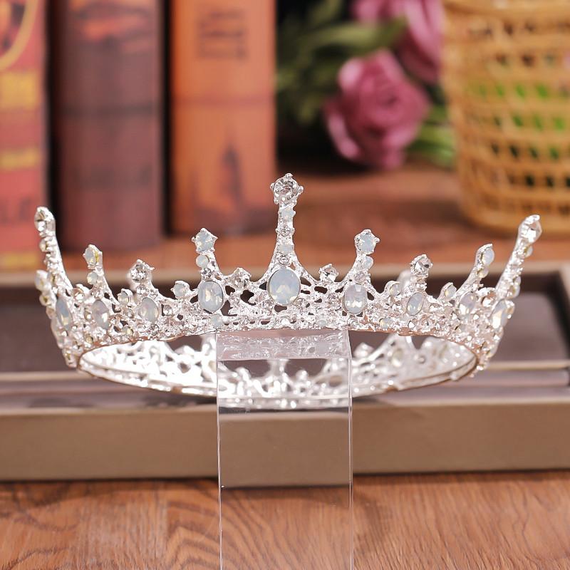 Crystal Rhinestone Round Crown Tiara Hair Jewelry Wedding Hair Accessories Bridal Hair Jewelry Queen Party Crown and Tiaras Gift