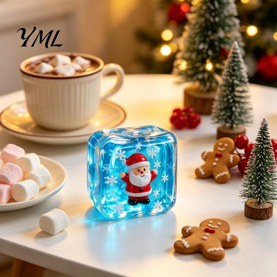 Stress Relief Toy for Halloween Christmas, Anxiety Reduction Ice Cube Squeeze Clear Fidget Toy, Slow Rising Sensory Holiday Gift
