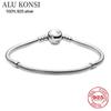 Sale Fit Original Pan Bracelet For Women Real 100 %925 Sterling Silver Snake Chain Bangle Charms Diy High Quality Jewelry