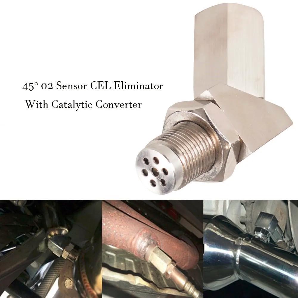 M18X1.5 45 Degree Oxygen O2 Sensor Spacer Adapter Universal Stainless Steel Extension Filter Cel Mini Catalyst Check Engine Light