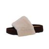 2025 Simple and Versatile New One-word Fluffy Slippers for Women To Wear In Autumn and Winter, Non-slip and Comfortable Height-increasing Cotton Slip