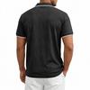 Men's Heavyweight Vintage Loose Jacquard Zip Short Sleeve Polo Shirt.