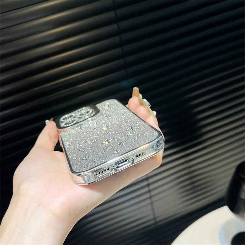 Luxury Stereo Star Electroplated Diamond-encrusted Lens Case for iPhone 14 13 12 11 Pro Max All-inclusive Fall Protection Cover