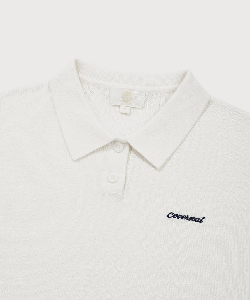 COVERNAT WOMAN Collared Half Knit Ivory