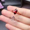 18K White and Rose Gold Plated Marquise Ring for Women, Adjustable 925 Silver Setting
