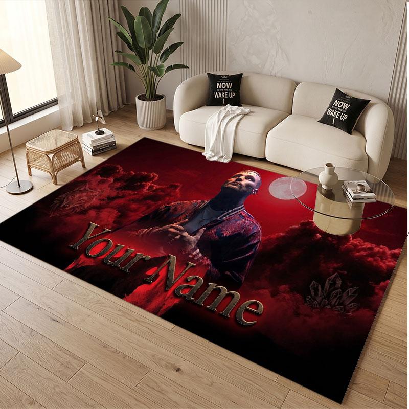 Custom Name Crystal Velvet Rug,Kontra K Comfortable Anti Slip Floor Mat For Room Decoration
