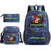 Large Capacity Schoolbag with Shoulder Strap; Student Three-piece Pencil Case Set