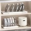 Space Saving Under Cabinet Storage Rack For Cookware Expandable Pots and Pans Organizer With Adjustable Dividers
