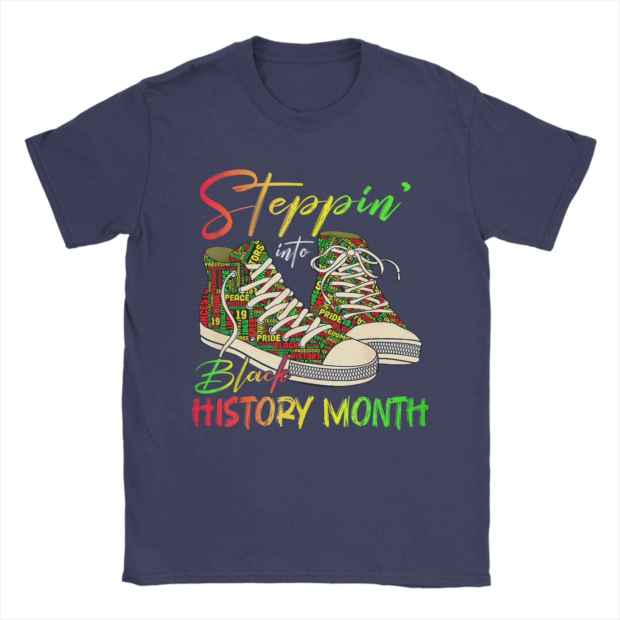 

Crazy Stepping Into Black History Month Black Girls Sneakers TShirt for Unisex O Neck Cotton T Shirt Tees Adult Clothing 4XL