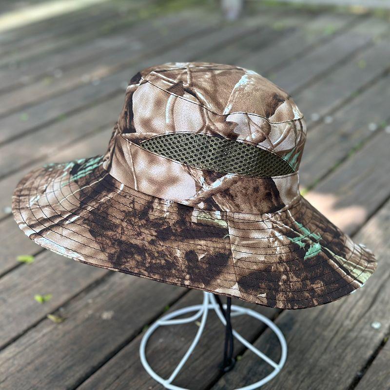 Fisherman's Hat Men's Summer Sun Hat Camouflage Fishing Sun Hat Outdoor Breathable Grass Hat Men's Sun Hat