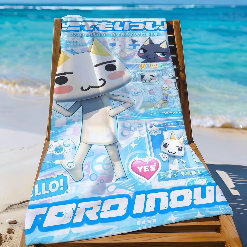 Cartoon I-Inoue Toro Kawaii Towel Sports Quick Dry Travel Camping Gear Sandproof Soft Light Large Beach Towel