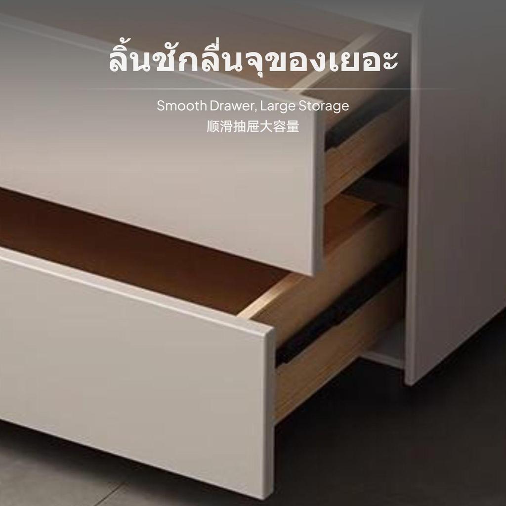 sturdy Wood Modern Nightstand, Minimalist Italian 2Drawer Bedside Table, Storage Cabinet for